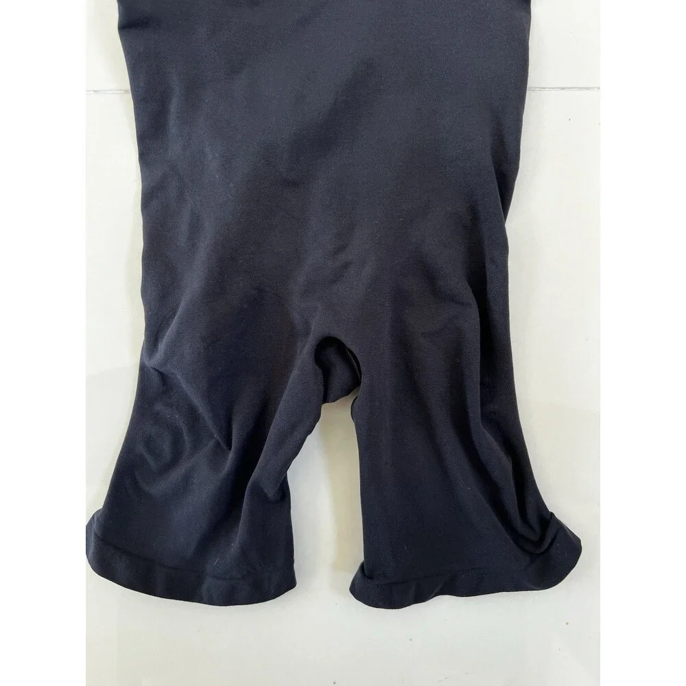 SKIMS Seamless Sculpt Thigh Shapewear Bodysuit Slimming M Snatched Onyx Black